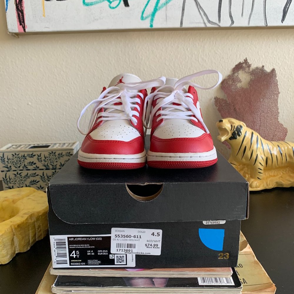 Jordan 1 Low Gym Red White (GS 4.5)